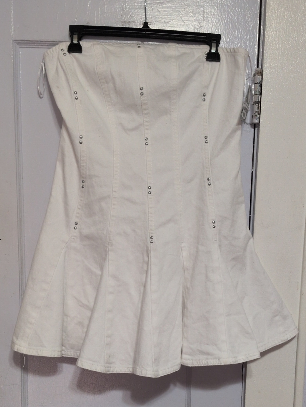 wild fable White Strapless Flared Mini Dress